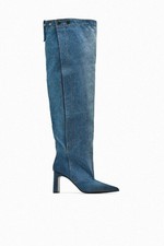 Zara denim over knee high boots MAISON SPECIAL blue large shaft new 2026 amazing