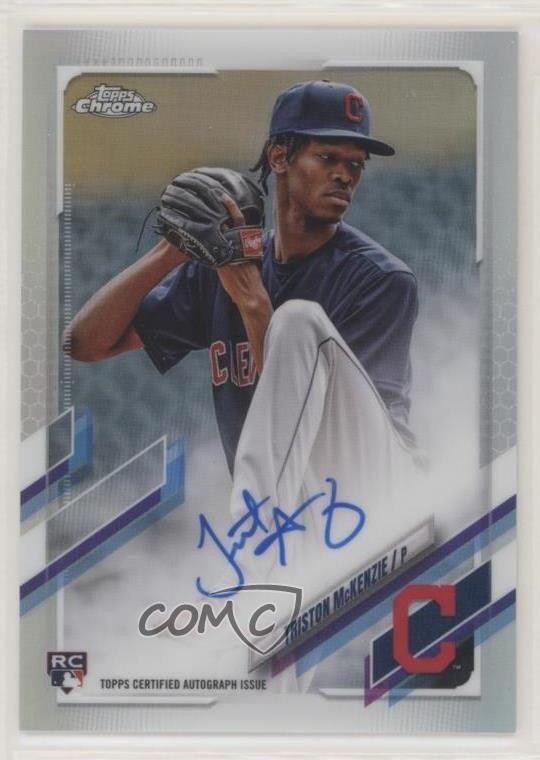 2021 Topps Chrome Rookie Refractor 99/499 Triston McKenzie #RA-TM Auto 0gh3