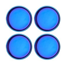 Stainless Steel Plates for Kids - 9" Round Blue Toddler Plates, Non Toxic Pla...