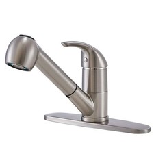 Modern Single Handle Stainless Steel Brushed Nickel Pull Out Sprayer Bar Kitc...