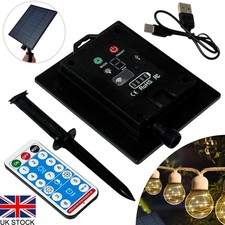 Solar Panel Controller with Remote for Garden LED String Light Bulbs