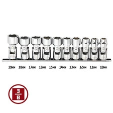 POWERBUILT 641715 3/8" Drive Metric Universal Joint Socket Set (10 Piece Set)