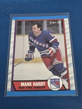 1989-90 O-Pee-Chee #252 Mark Hardy New York Rangers HOCKEY Card 2K