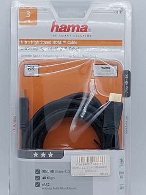 Hama 8K 3m HDMI-Kabel 2.1 Ultra High-Speed Anschluss-Kabel HDR 4K UHD HD PC KX