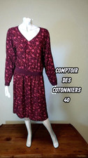 Comptoir des Cotonniers Taille 40  Superbe robe bleue longues bordeaux
