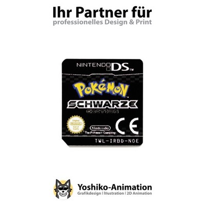 Pokemon Schwarz [TWL-IRBD-NOE] DS Ersatz Label Aufkleber
