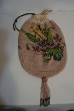 Antique Victorian Beaded Purse Colorful Floral D cor