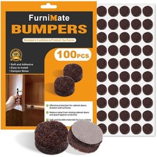 100pcs Small Felt Cabinet Door Bumpers Self Adhesive Pads Brown
