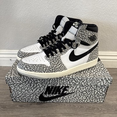 Nike Air Jordan 1 Retro OG High White Cement Black Leather (DZ5485-052) Sz 12