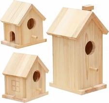 Wooden Bird House Kit,Outdoor Hanging DIY Birdhouse Kit for Kids Woodcraft,Bird
