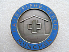 altes Abzeichen - Hauspflege Verein München - Schwesternbrosche - email Brosche