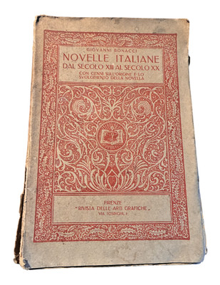 Antikes Buch Italienische Romane Giovanni Bonacci 20er Jahre Florenz Schultext