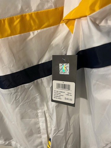 NBA Official Indiana Pacers White Windbreaker Jacket Medium NWT - Picture 2 of 5
