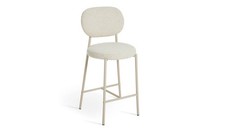 Orson Boucle Counter Bar Stool White Modern Kitchen Island Seating