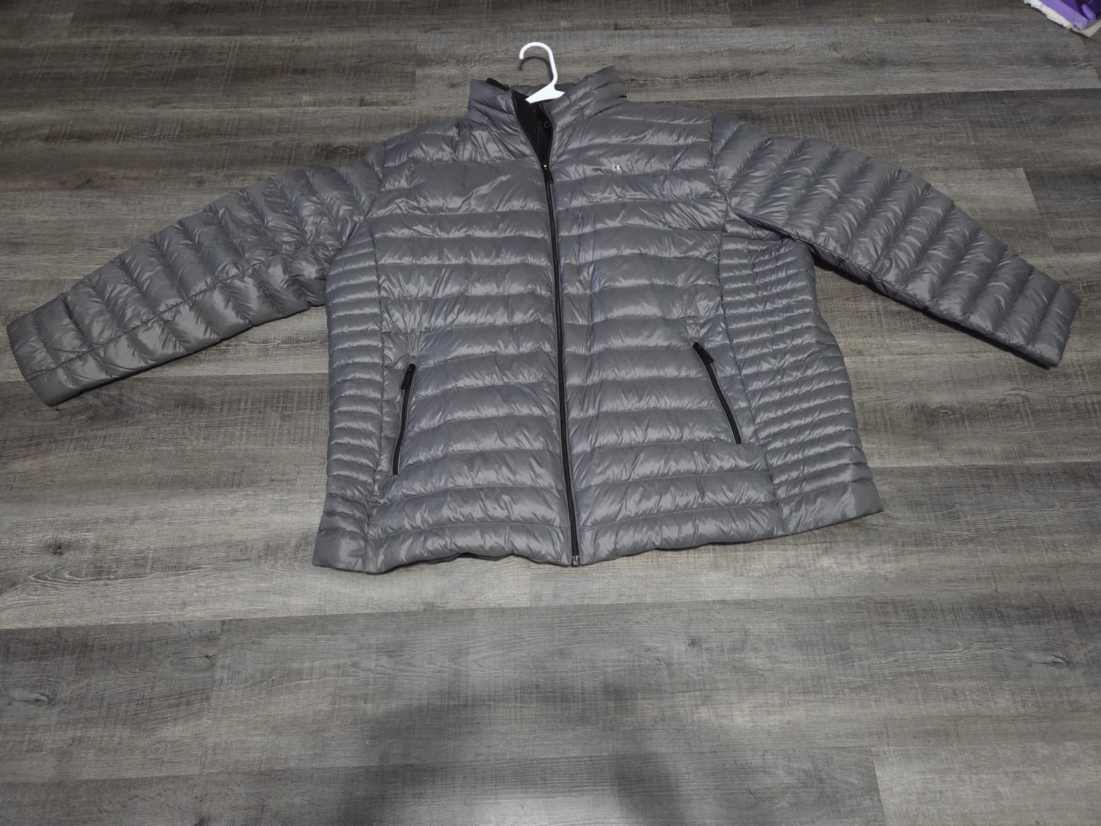 CALVIN KLEIN Men's 3XLT Down Filled Gray Puffer Jacket Packable 5 Degree Warmth