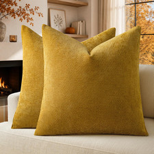 Fall Decorative Throw Pillow Covers Pack of 2,18X18 Inch Yellow