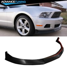 For 10-12 Ford Mustang V6 Unpainted Black Pu Front Bumper Lip Spoiler Splitter
