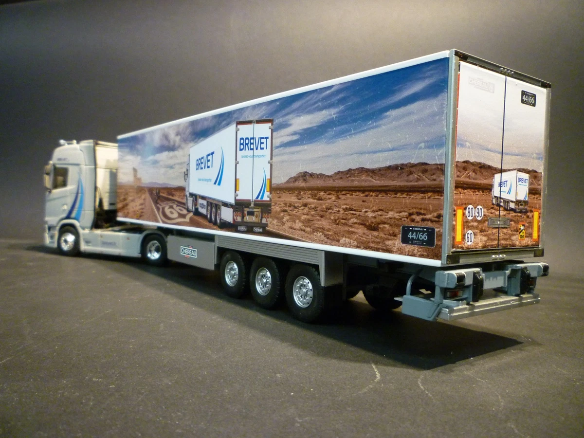 Scania transports Brevet et remorque Chereau Route 66 1/43