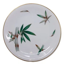 Noritake Canton 5026 Dinner Plate 10" Bamboo Gold Trim Japan vintage 1950’s