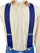 Men's, Navy Blue LG, 42", 2", Adj. Suspenders / Braces, Made in the USA