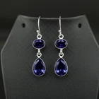 Tanzanite Gemstone 925 sterling silver handmade Dangle/Drop Earrings 1.90"