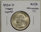 1934-D Washington Quarter, Light Motto, Choice Almost Uncirculated   1013-02