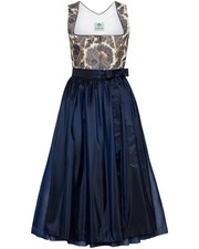 Berwin Langes Dirndl mit Stickereien midi Dirndl Balkonett-Ausschnitt Kragenlos