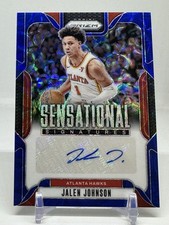 2024-25 Panini Prizm Sensational Signatures SP Blue /49 Jalen Johnson Hawks