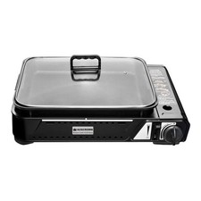 Cook'n'Grill Portable Butane Gas Cartridge Stove Safe with Deep Pan Plastic Case