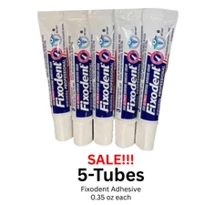 SALE! 5-TUBES! Fixodent Professional Denture Adhesive Cream Travel Size, 0.35oz