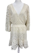 Express Ivory Eyelet Open Back 100% Cotton Dress XL NWT