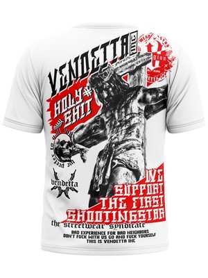 Vendetta Inc. Herren Rundhals kurzarm T Shirt Ive Support weiß 1185 TShirt