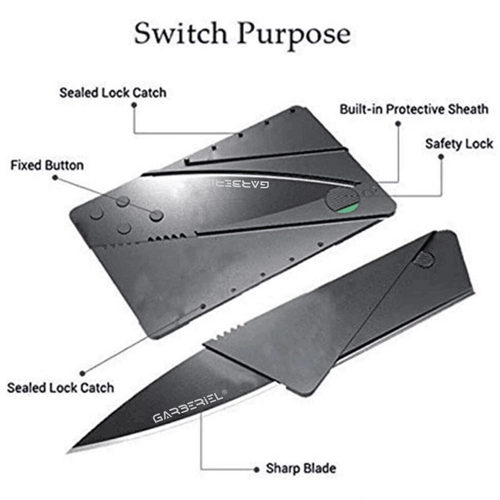 5x Folding Credit Card Knife By Gabereil utility wallet knife