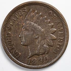1896 Indian Head Penny Cent Extremely Fine (XF)