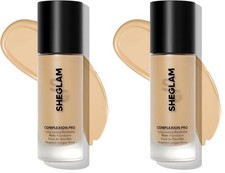 2 SHEGLAM Full Coverage Foundation Waterproof Matte Dewy Liquid Foundation Sand 