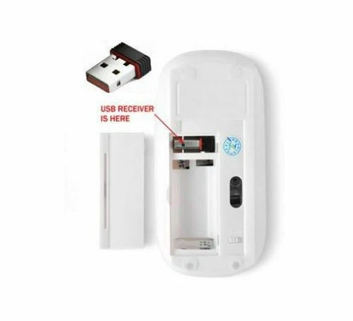 2.4GHZ OPTICAL WIRELESS SLIM MOUSE MICE + USB RECEIVER FOR LAPTOP PC MACBOOK - Image 4 of 4