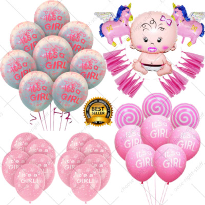 BABY MÄDCHEN Luftballon IT'S A GIRL bedruckt Latexballons UK