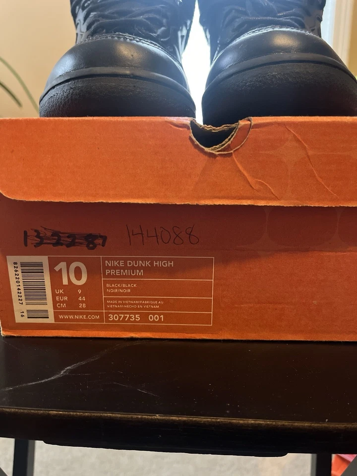 Talla 10 - 2003 Nike Dunk Premium High Negro SB Blackout Zoom Air 307735 001 Foto 3 de 4