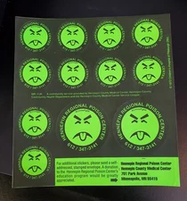 1972 MR. YUK Hennepin Regional Poison Center Sticker Sheets X2 Minneapolis MN 