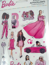 Barbie Dolls Stickers Kids Kid Squad Pink Sticker Girls Car 3 Sheets 42 ct 3 