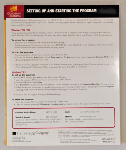 Compton's Learning Mathematics Maths CD-Rom set Windows 95/98 Rare 1999 - Picture 2 of 4