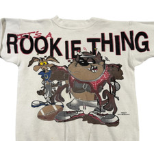 Vintage Looney Tunes It's A Rookie Thing Crewneck Sweatshirt Youth Size XL White