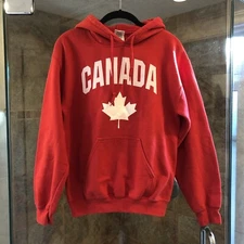 Women’s Canada Maple Leaf Hoodie Pullover Jacket Small Red White