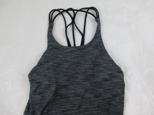 Lululemon Shirt Womens 6 Gray Raise The Barre Tank Bra Draped Top Ladies - Picture 3 of 9