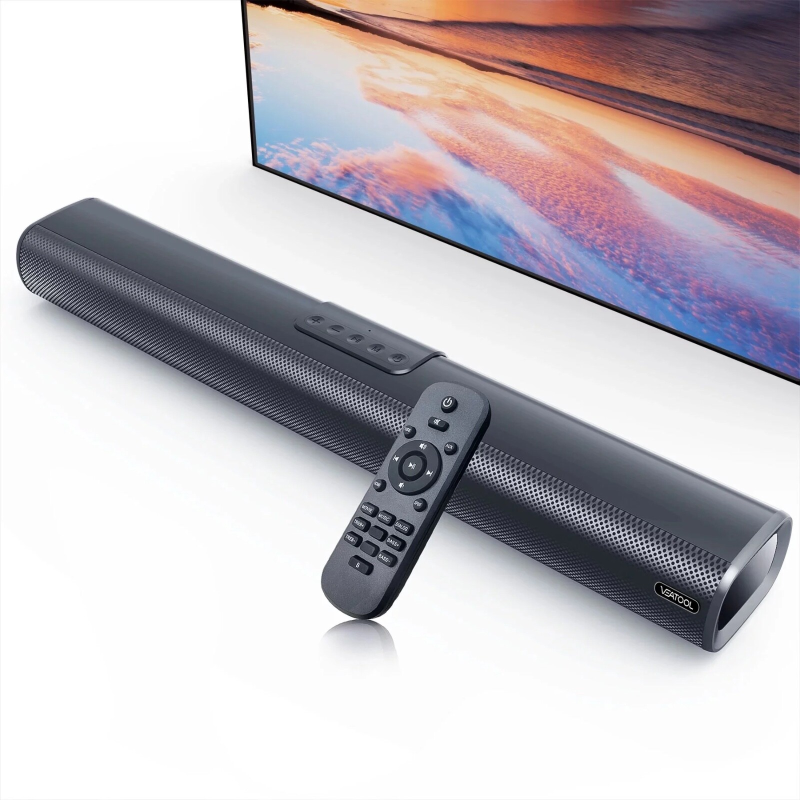TV Soundbar with Subwoofer - Wired & Wireless Bluetooth 5.0 3D Surround Speakers-image