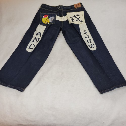 Vintage Evisu Jeans Mens Sz 42x28 Baggy Andy Souwer Denim y2k Hip Hop Japan - Picture 8 of 24