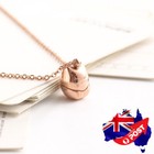 18K Rose Gold Filled Japanese Lucky Cat Maneki Neko Solid Pendant Charm Necklace