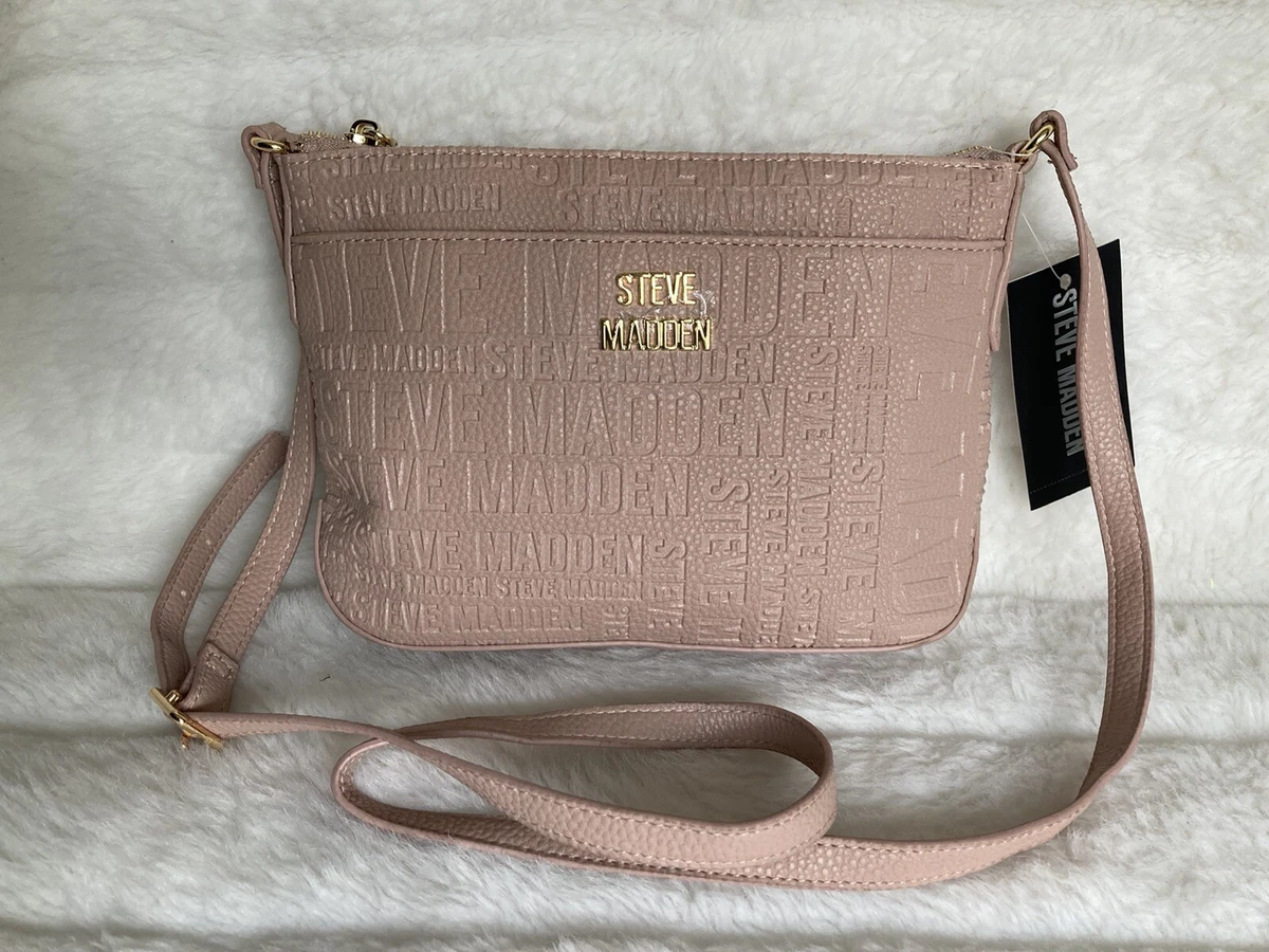 Steve Madden Embossed Blush multi letters Crossbody Purse