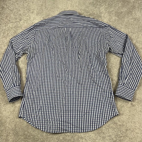 Peter Millar Shirt Mens Large Blue White Plaid Button Up Pocket Weekender EUC - Picture 5 of 12