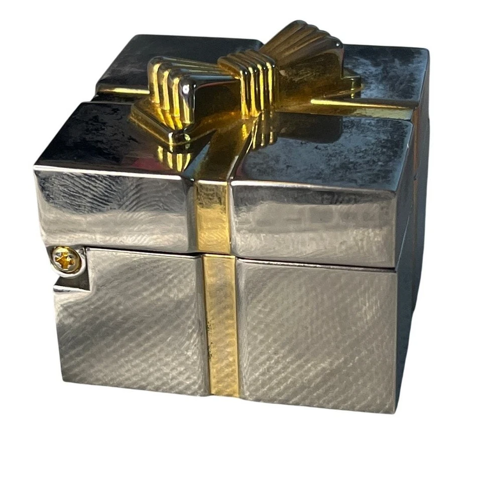 Binion Reloj de Mesa Cuarzo Tonificado Plateado Caja de Regalo con Lazo Dorado  Foto 4 de 4